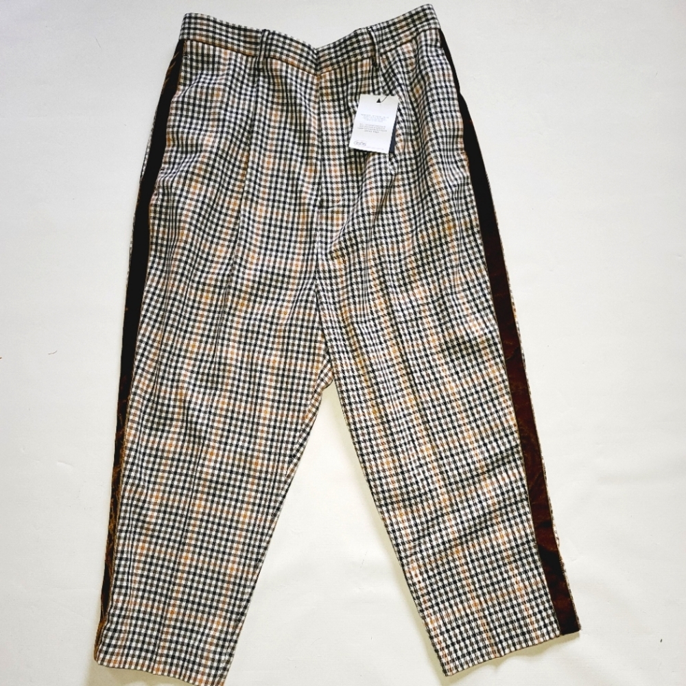 ASOS Brown plaid ankle trouser pants
